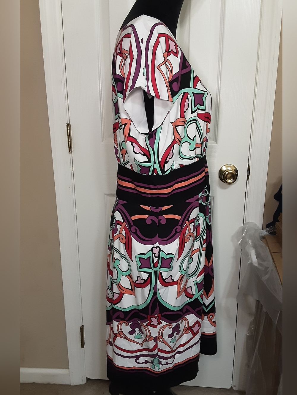 Nicole By Nicole Miller Dress Pink Black - Picture 6 of 6